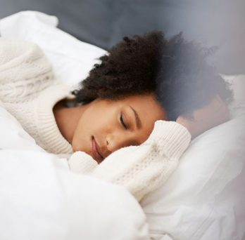 African American woman sleeping 