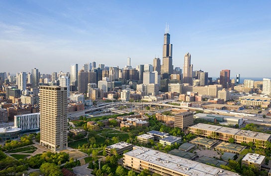 Chicago from an aerial angle