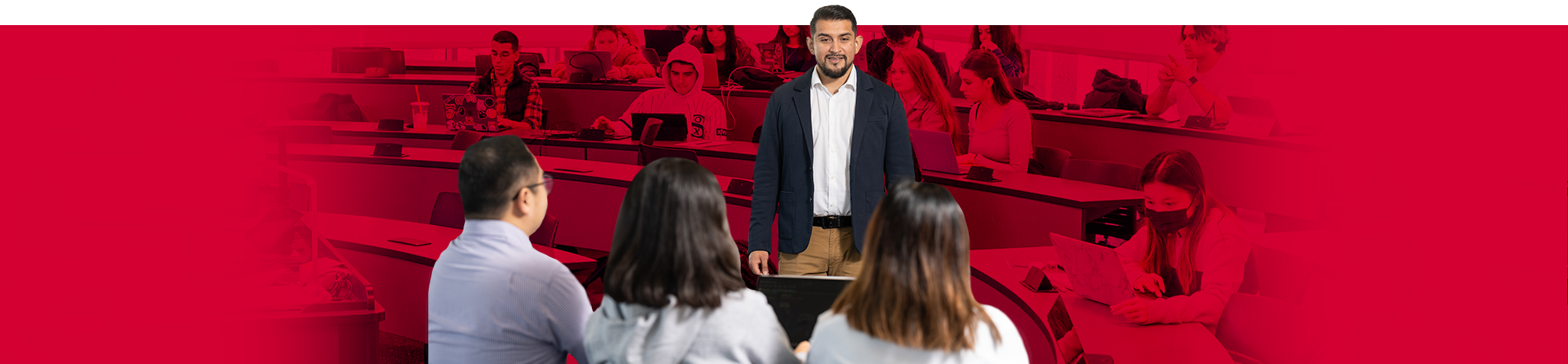 Professor teaching classroom