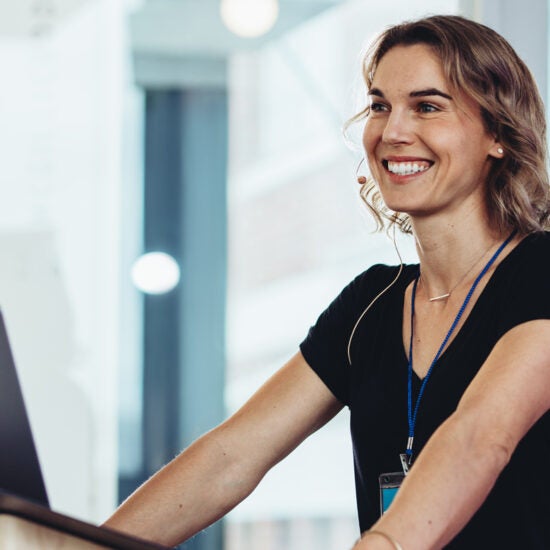 Woman in Leadership Role Presenting