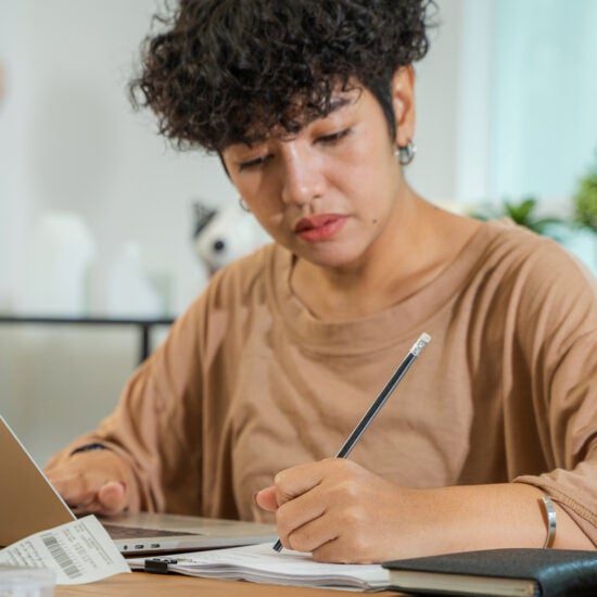 Woman studying for a certificate in MS Operations and Supply Chain Management